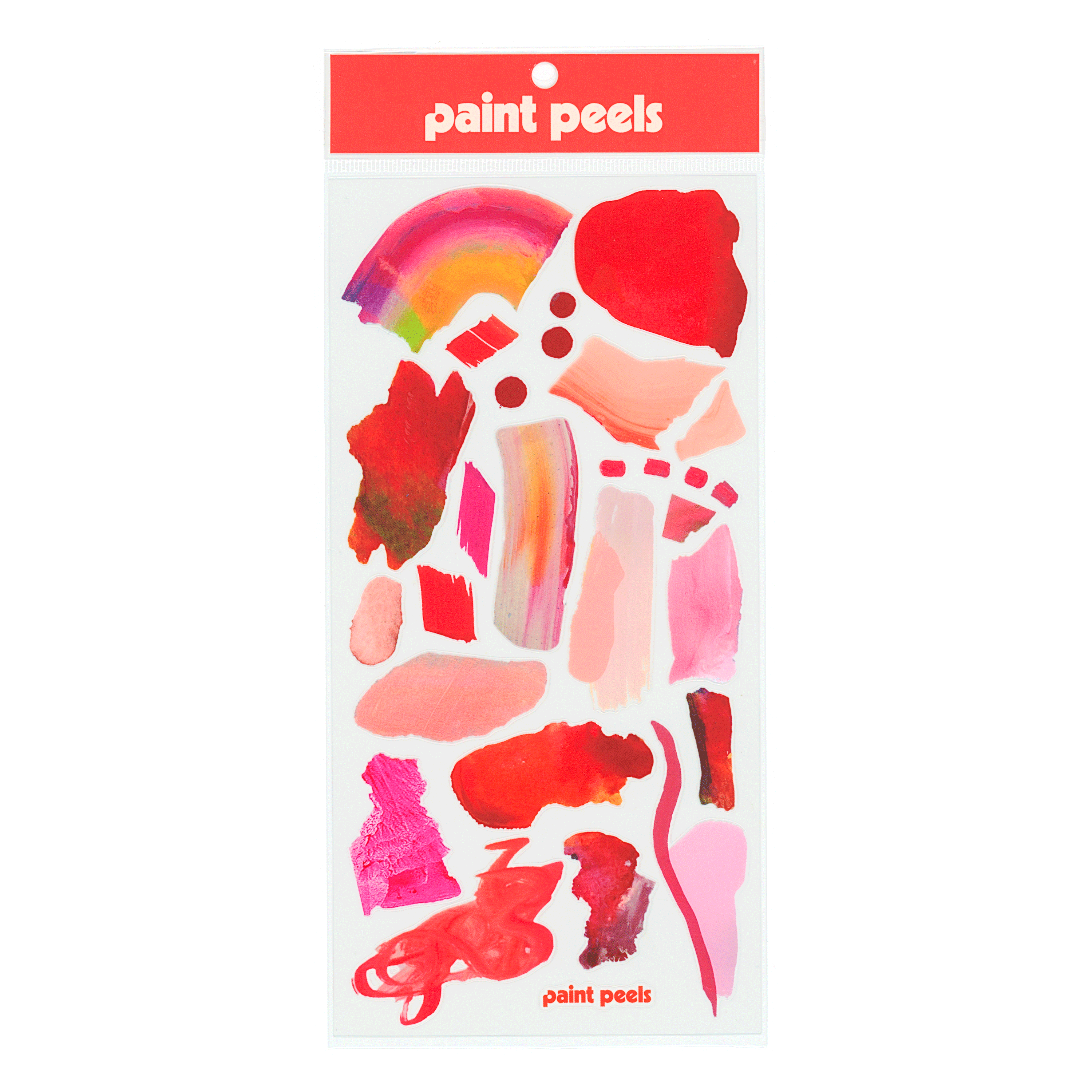 Vibrant Reds Paint Peels - No.001 Single Sticker Sheet