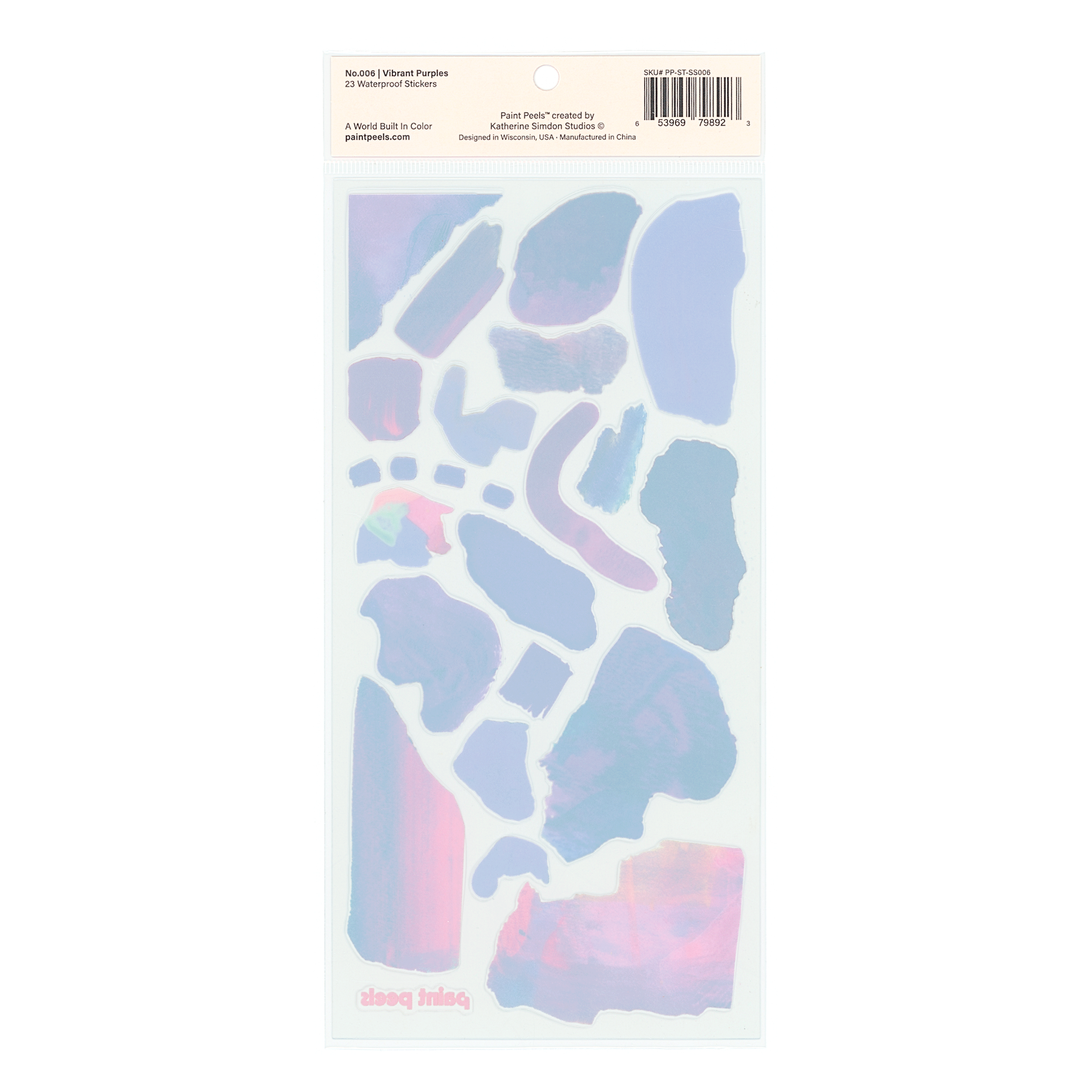 Vibrant Purples Paint Peels - No.006 Single Sticker Sheet-zoom-5