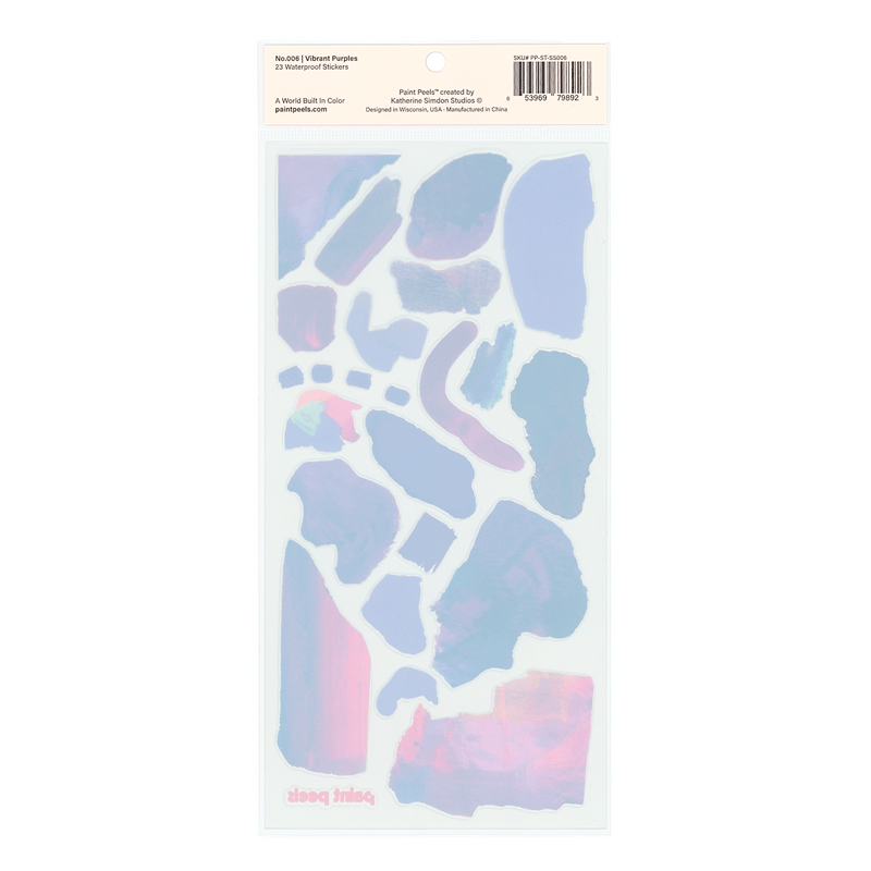 Vibrant Purples Paint Peels - No.006 Single Sticker Sheet-zoom-