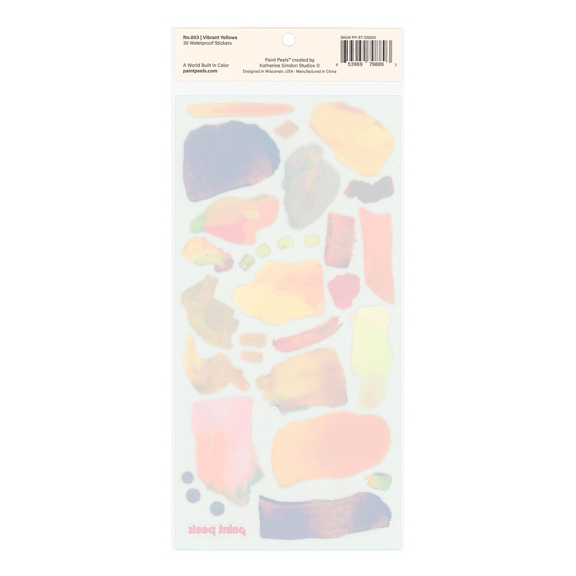 Vibrant Yellows Paint Peels - No.003 Single Sticker Sheet-5