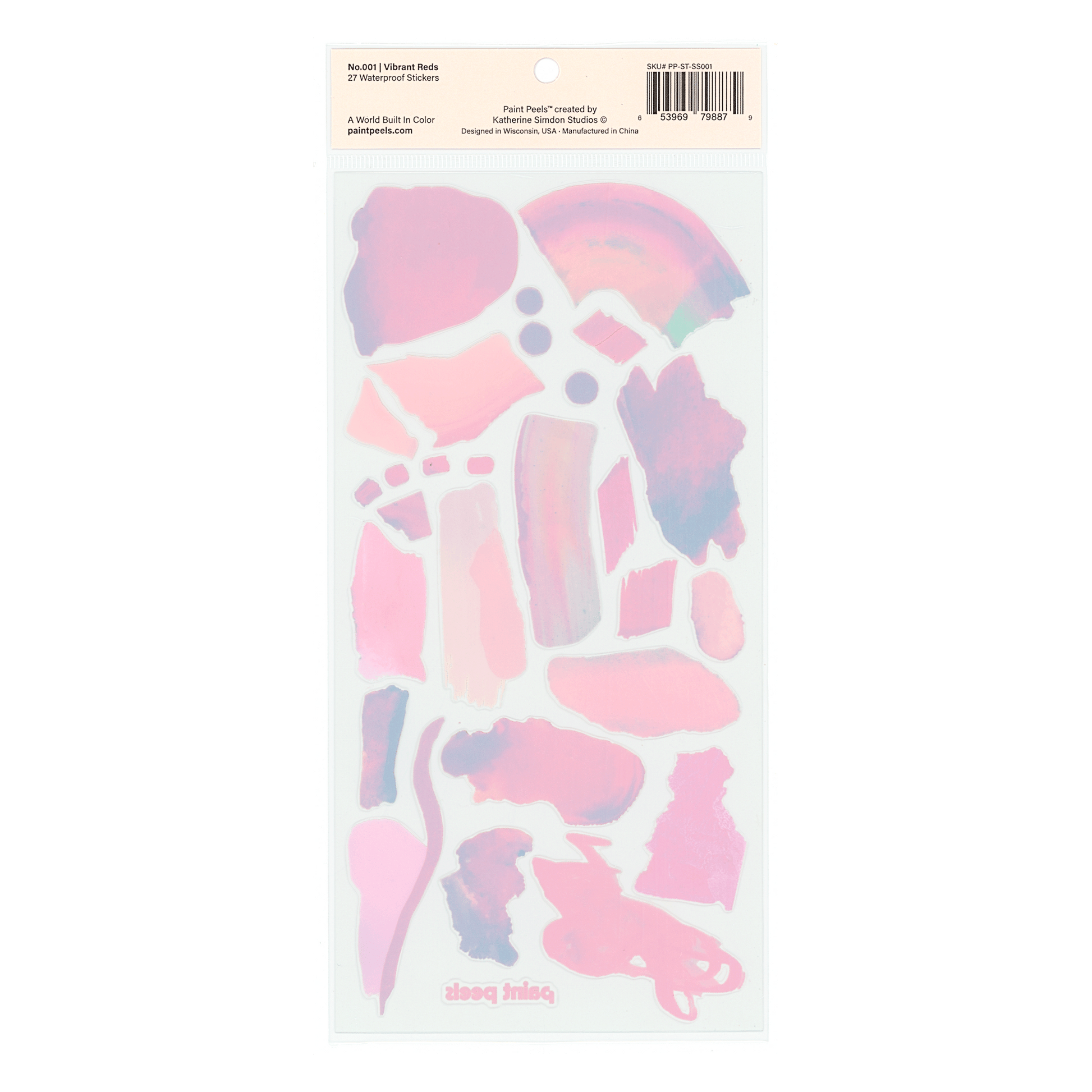 Vibrant Reds Paint Peels - No.001 Single Sticker Sheet-5