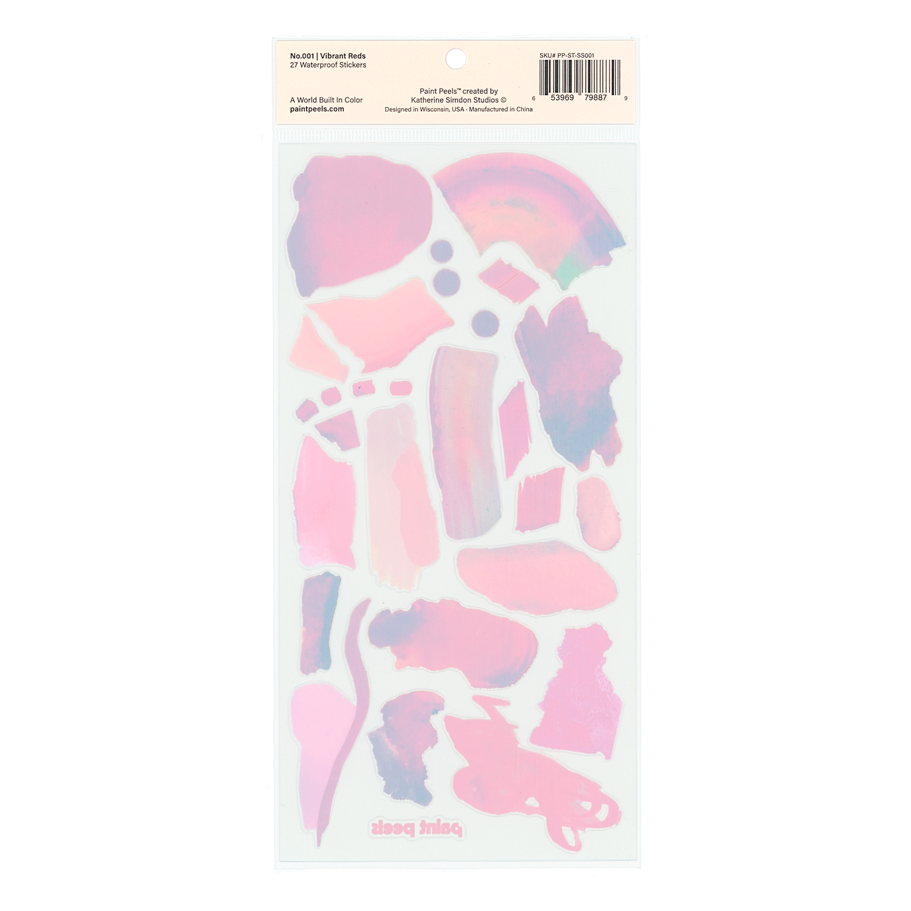 Vibrant Reds Paint Peels - No.001 Single Sticker Sheet-zoom-5