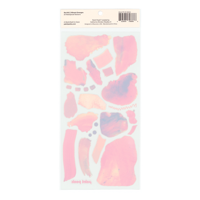 Vibrant Oranges Paint Peels - No.002 Single Sticker Sheet-zoom-