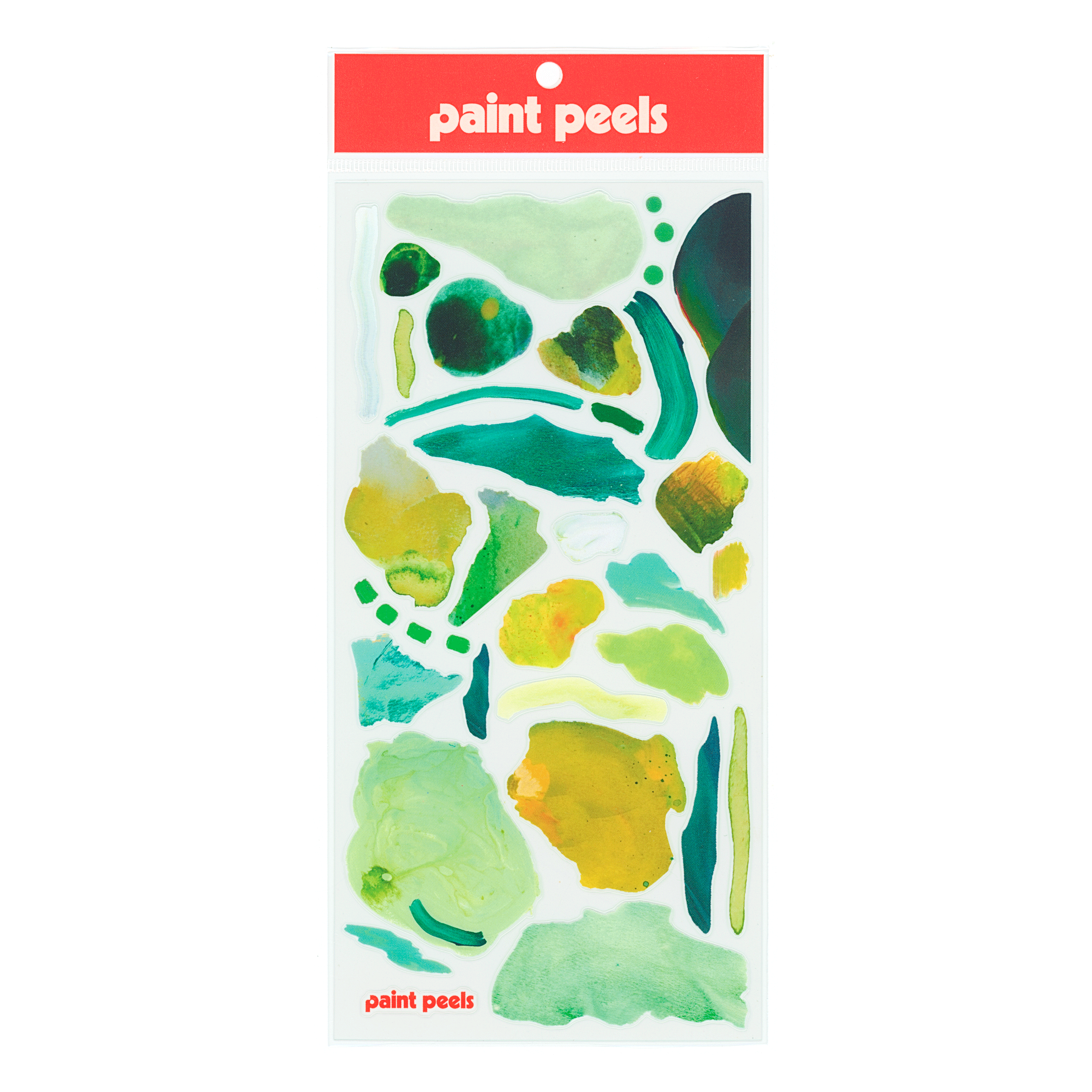Vibrant Greens Paint Peels - No.004 Single Sticker Sheet-zoom-1