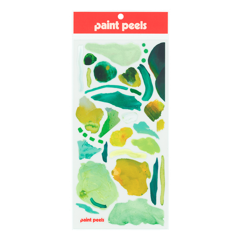 Vibrant Greens Paint Peels - No.004 Single Sticker Sheet-zoom-