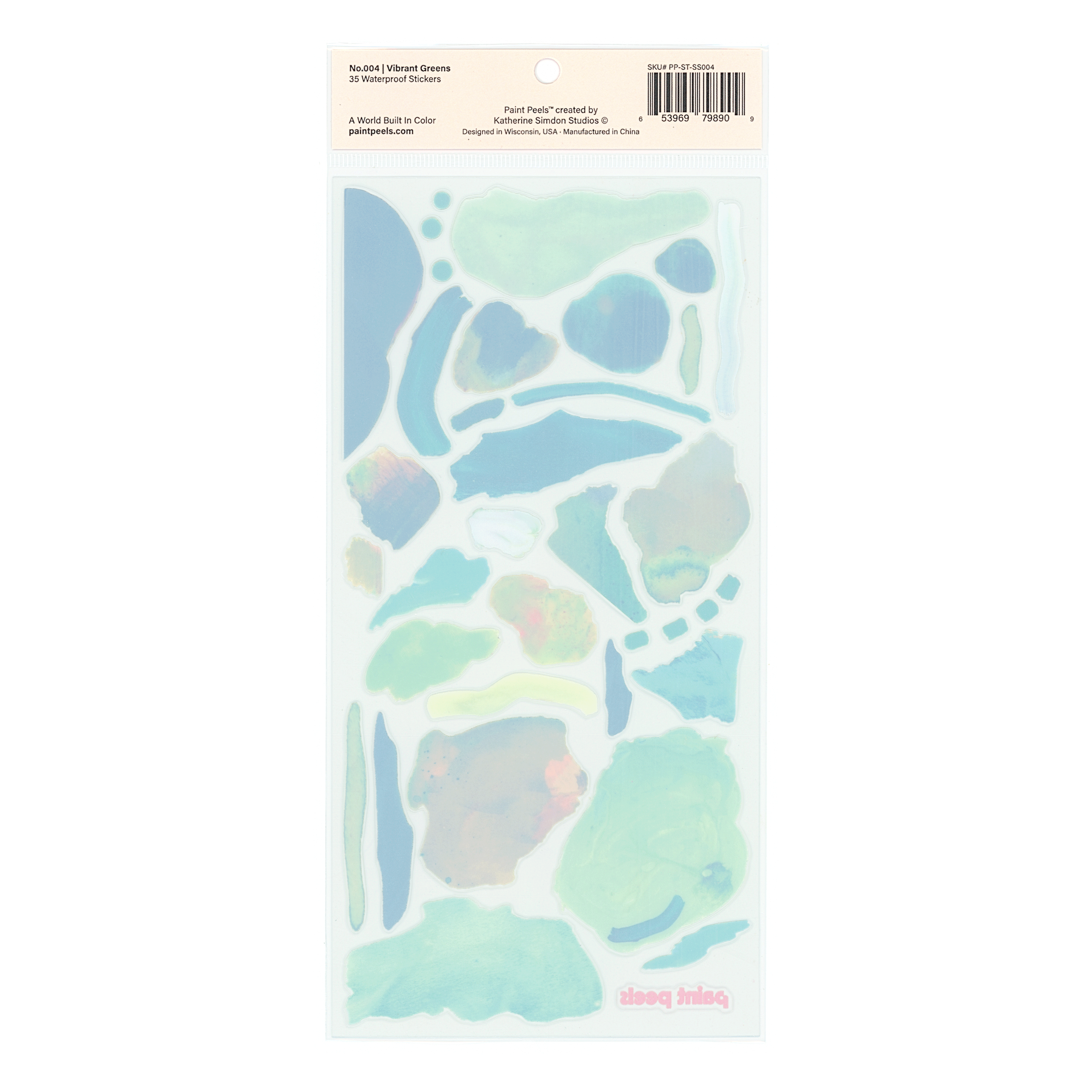 Vibrant Greens Paint Peels - No.004 Single Sticker Sheet-zoom-5