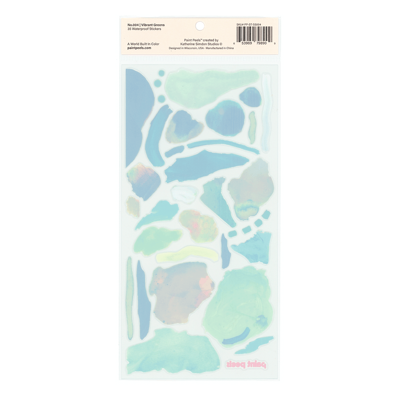 Vibrant Greens Paint Peels - No.004 Single Sticker Sheet-zoom-