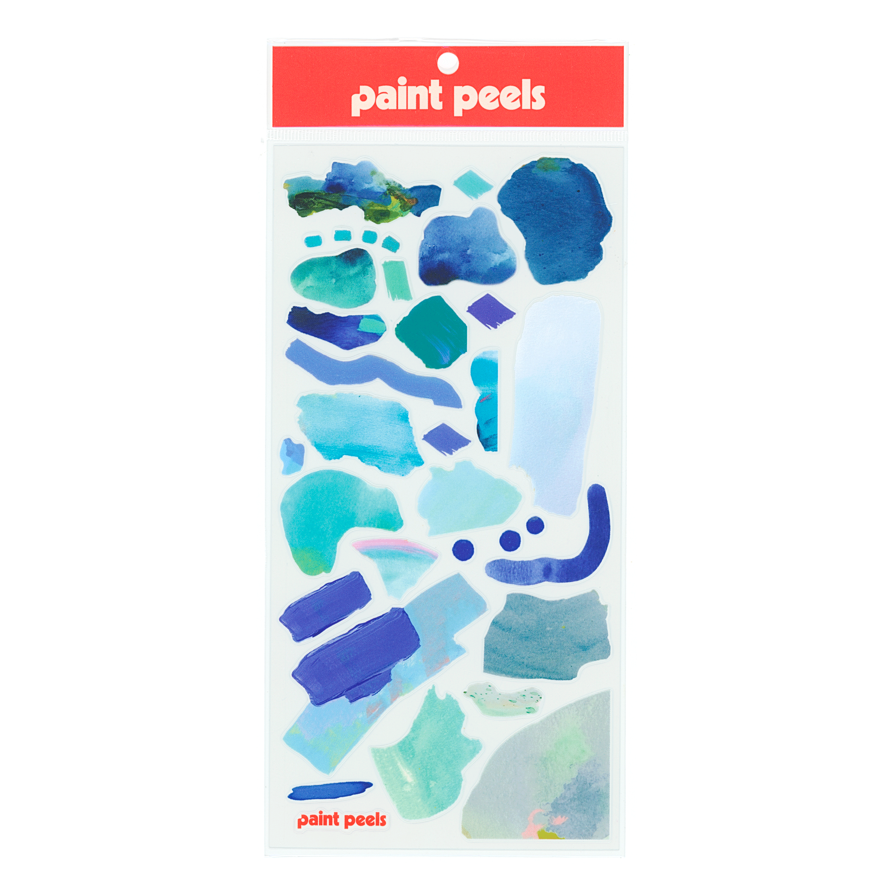 Vibrant Blues Paint Peels - No.005 Single Sticker Sheet-zoom-1