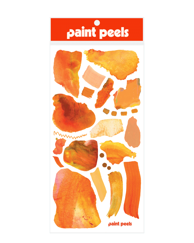 Vibrant Oranges Paint Peels - No.002 Single Sticker Sheet-zoom-