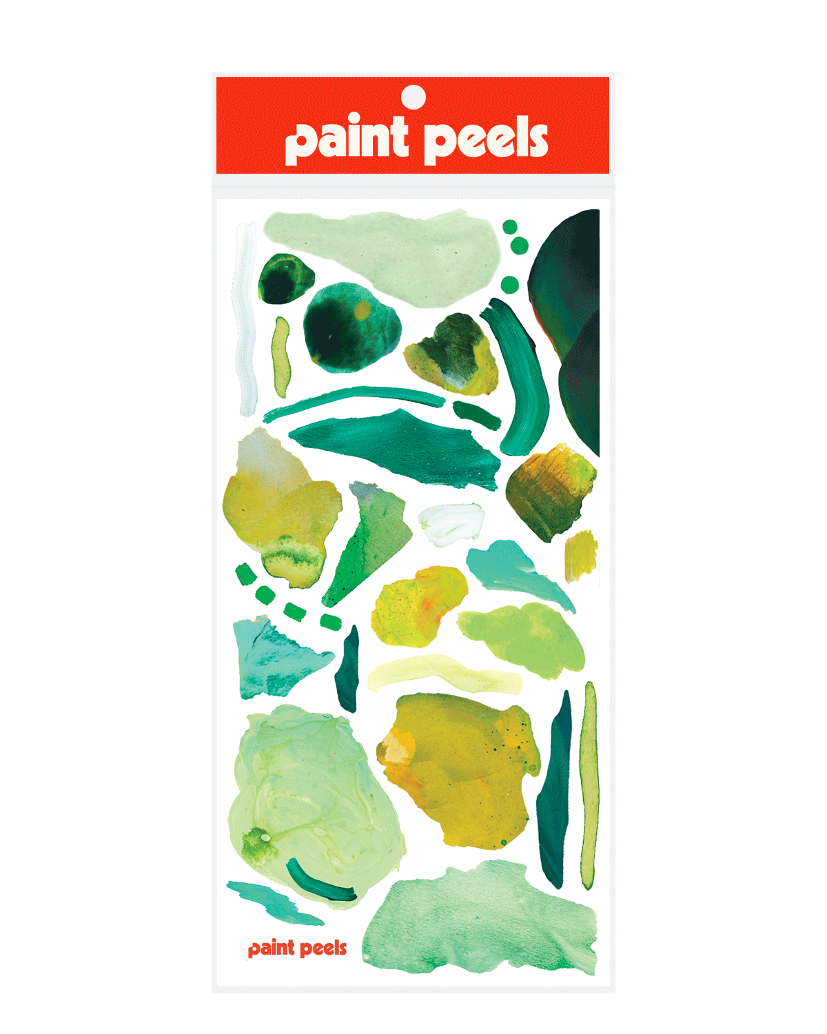 Vibrant Greens Paint Peels - No.004 Single Sticker Sheet
