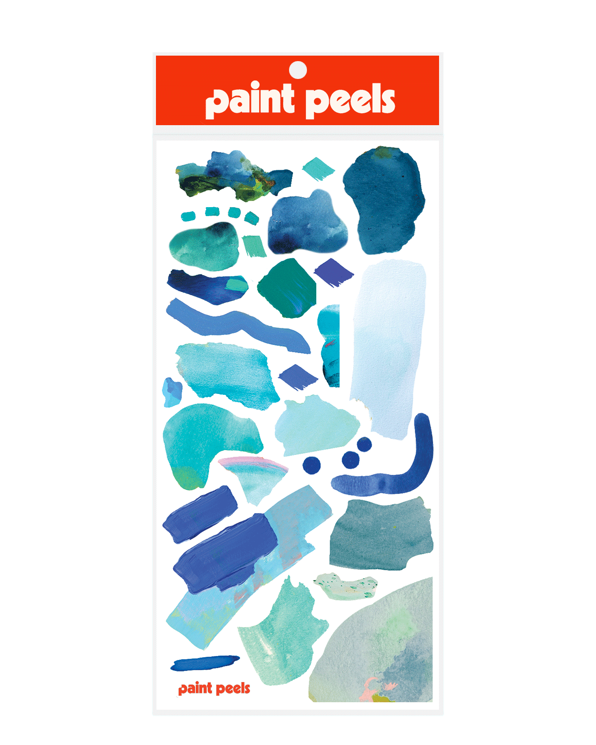 Vibrant Blues Paint Peels - No.005 Single Sticker Sheet-zoom-1