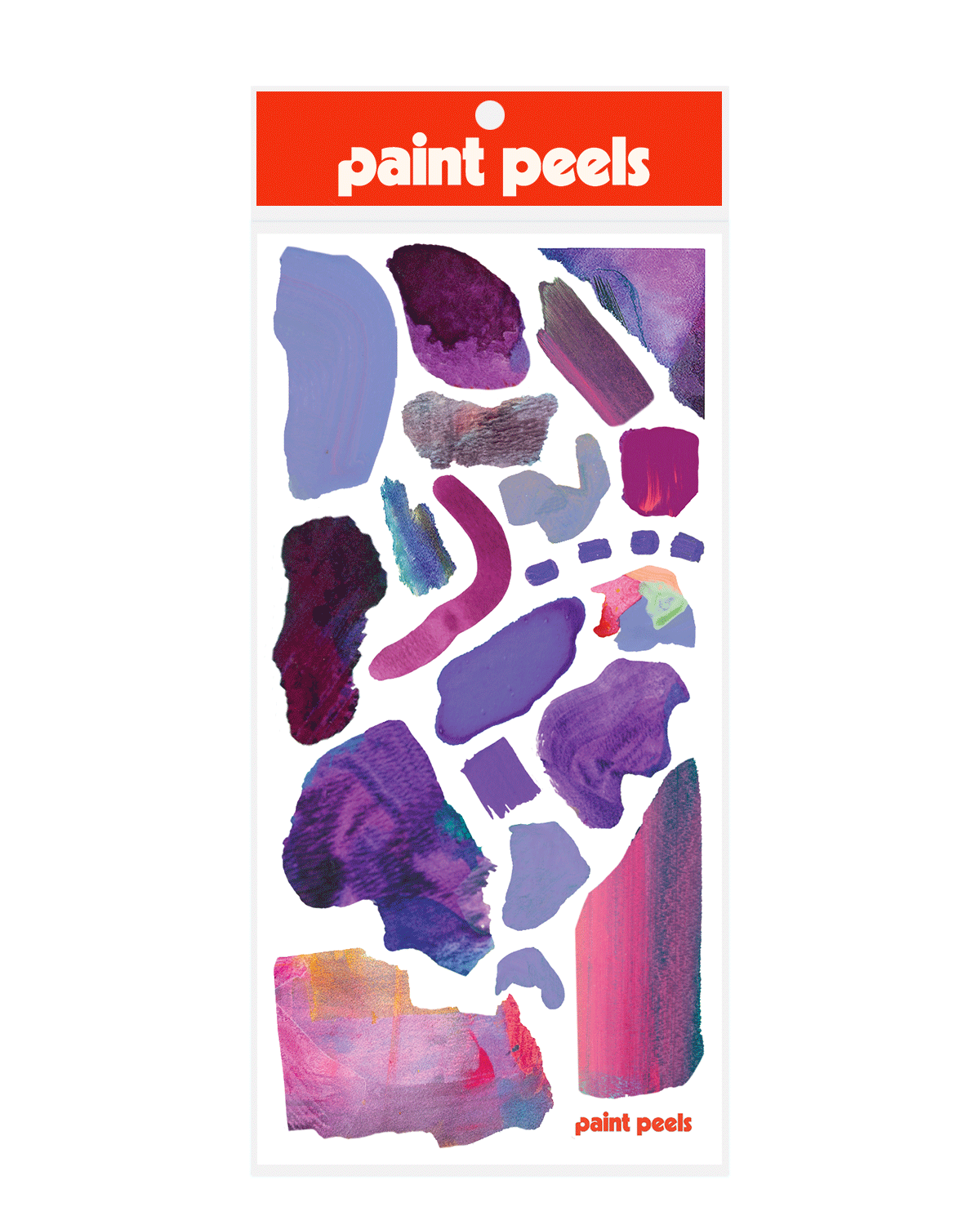 Vibrant Purples Paint Peels - No.006 Single Sticker Sheet-1